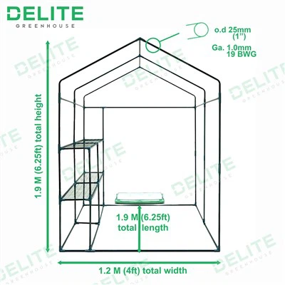Walk in Greenhouse Kit พร้อมชั้นวาง